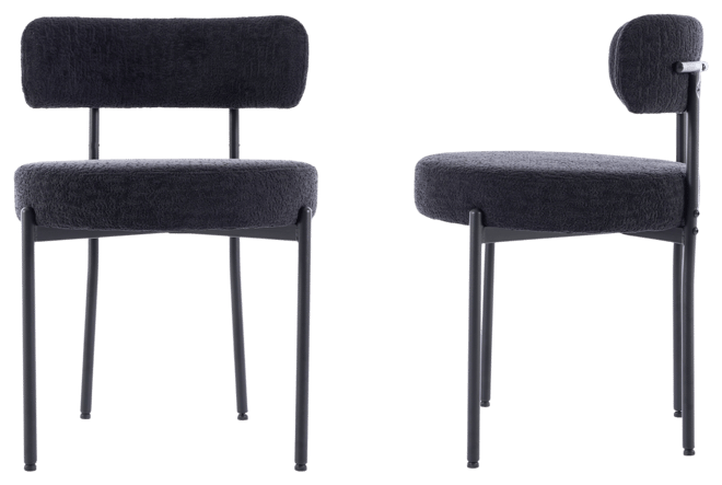 Kitchen Chairs Mid-Century Modern Dining Chairs Set of 2, Kitchen Dining Room Chairs, Polyester Upholstered Wishbone Dining Chair