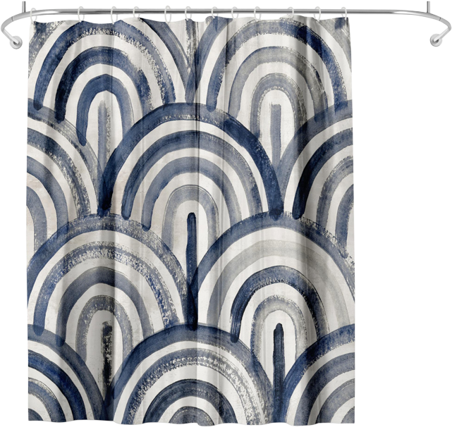 71x74 Blue Abstract Shower Curtain