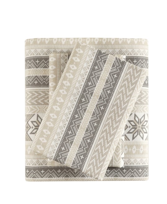 Novelty Printed Cotton Flannel 4-Pc. Sheet Set, King