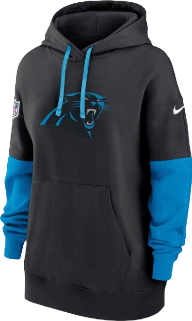 Women's Black Carolina Panthers 2024 Sideline Essential Fleece Pullover Hoodie