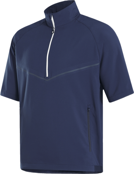 FootJoy Zephyr Short Sleeve Windshirt Golf Pullover Navy - Carl's