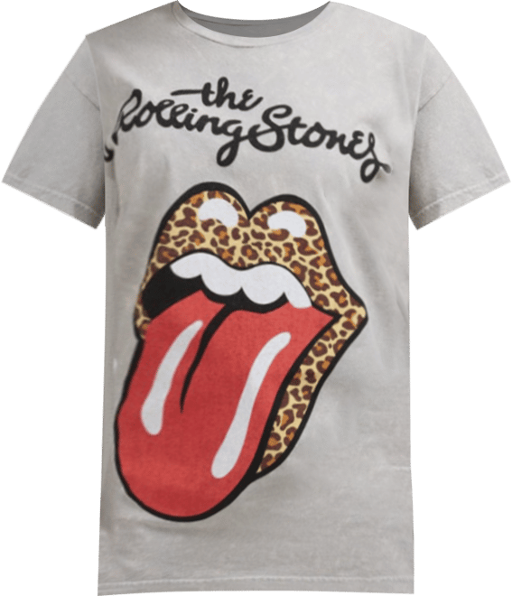 Shop Graphic Tees Rolling Stones Tongue Leopard Lips Tee
