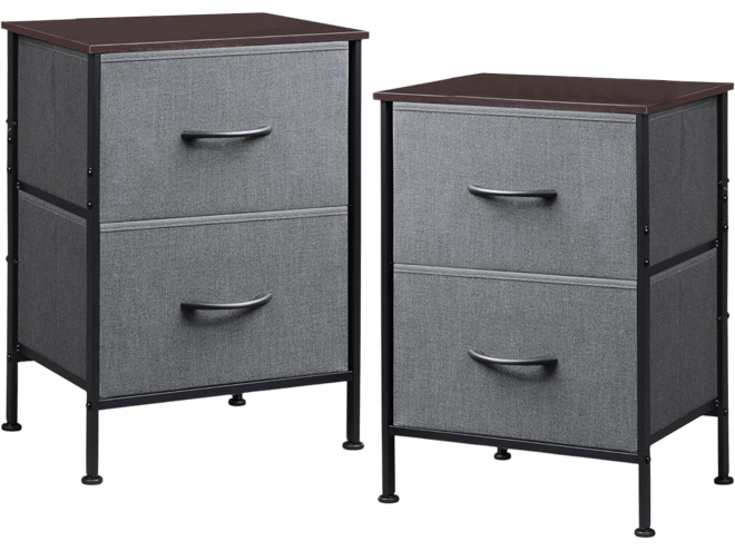 Nightstand Set of 2 2 Drawer Dresser for Bedroom Small Dresser with 2 Drawers Bedside Furniture Night Stand End Table for Bedroom College Dorm -