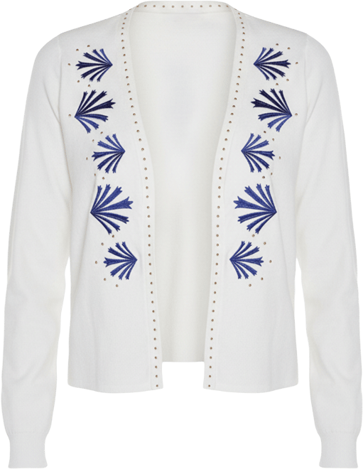 Women's Black Label Embroidered Open-Front Cardigan Sweater