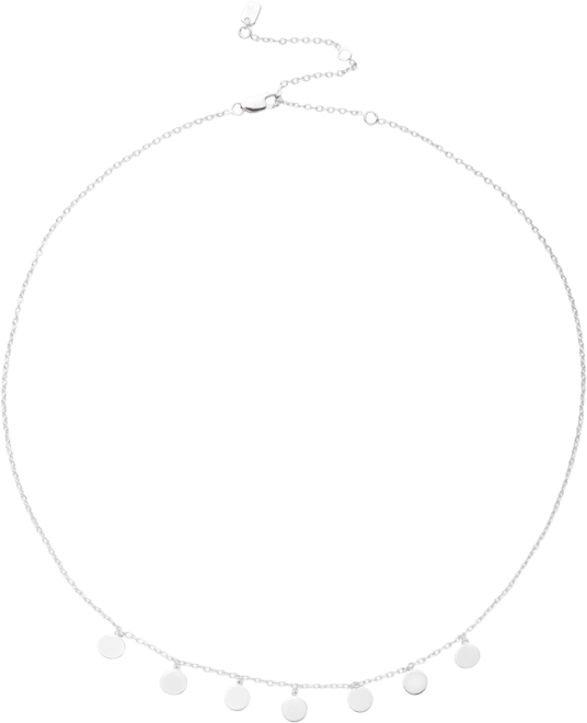 Sterling Silver Disc Frontal Necklace, 19" + 3" extender