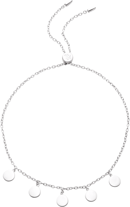 Sterling Silver Disc Adjustable Slider Bracelet