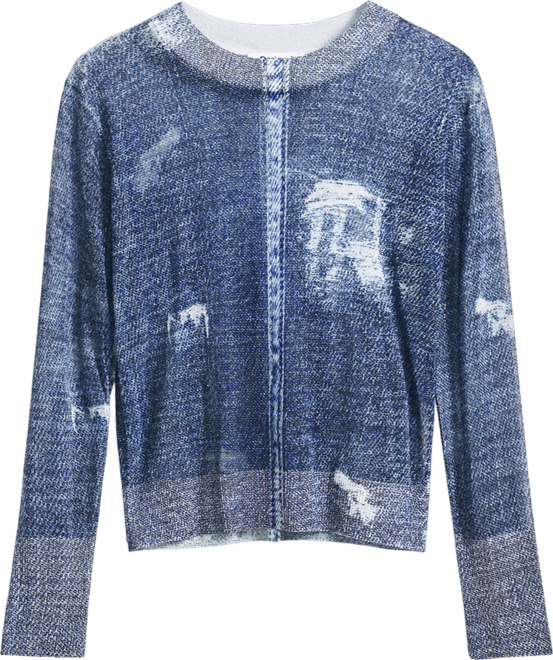 Women's Denim-effect sweater