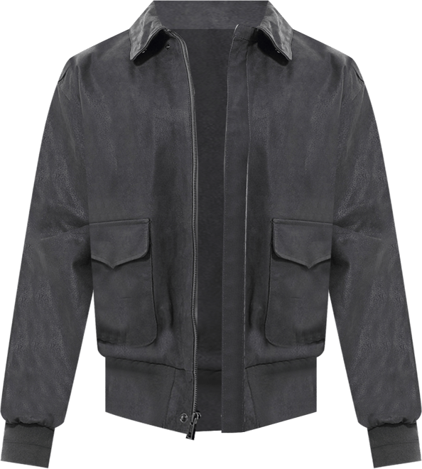 Men A-2 Distressed Leather Flight Bomber Jacket