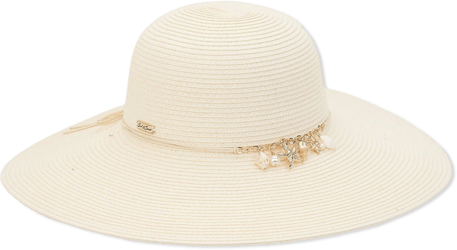 Sun N' Sand Womens Floppy 5in. Brim Straw Hat