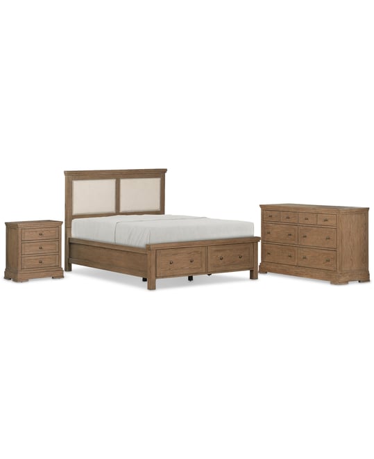 Alverton 3 Pc. King Storage Set (Bed, Dresser & 3-Drawer Nightstand), Created for Macy's