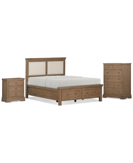 Alverton 3 Pc. King Storage Set (Bed, Chest & 3-Drawer Nightstand), Created for Macy's