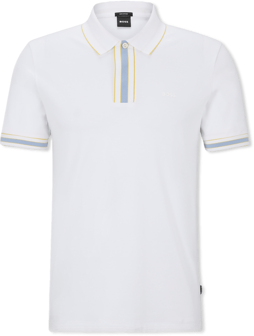 Boss by  Men's Contrast Tipping Interlock-Cotton Polo Shirt