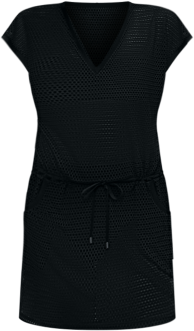 Women's Mesh Drawstring Tunic Swim Cover-Up