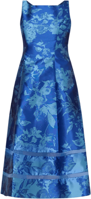 Women's Boat-Neck Metallic Fit & Flare Dress