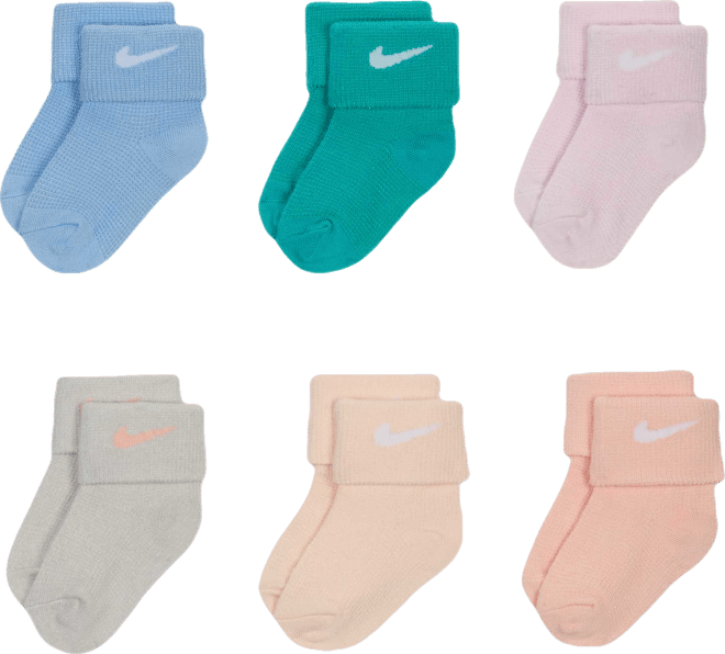 Nike Calcetines de tejido Knit con diseño tipo waffle para bebé (6 pares)