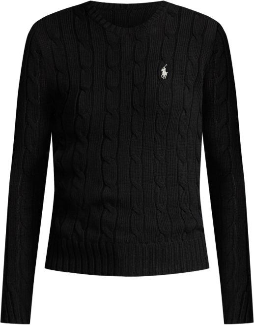 売れ筋商品|||ラルフローレン ニット&セーター アウター レディース Women's Cable-Knit Cotton Crewneck Sweater Polo Black/White Polo Ralph Lauren Womens Cable Knit Crew Neck Sweater (Small