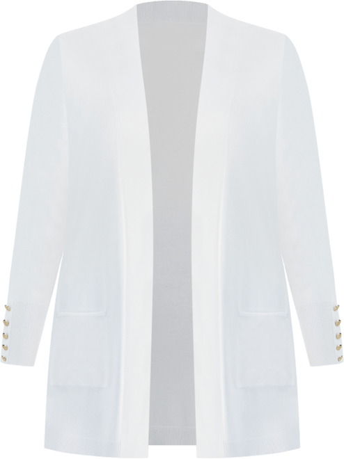 Plus Size Open-Front Long-Sleeve Cardigan, Exclusively at Macy's