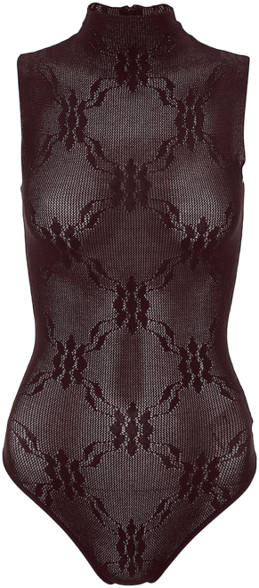 Sleeveless High Neck Bodysuit In Port