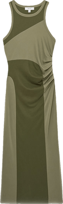 【海外限定】REISSワンピース☆Ava Colour-Blocked Jersey Midi Reiss Ava Colour-Blocked Jersey Midi Dress in Green | Lyst