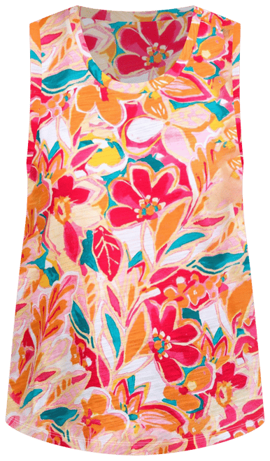 Blue Sol Womens Floral Scoop Luxury Tank Top