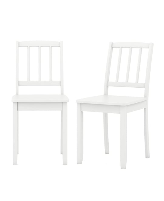 Wood Dining Chair Set of 2 with Rubber Wood Legs