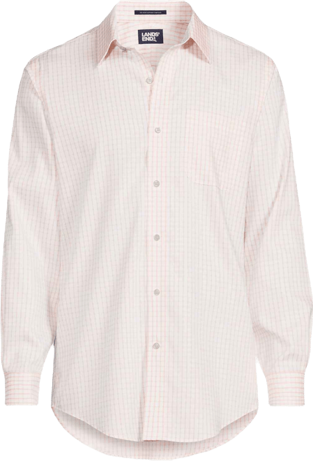 Men's Pattern No Iron Supima Pinpoint Straight Collar Dress Shirt
