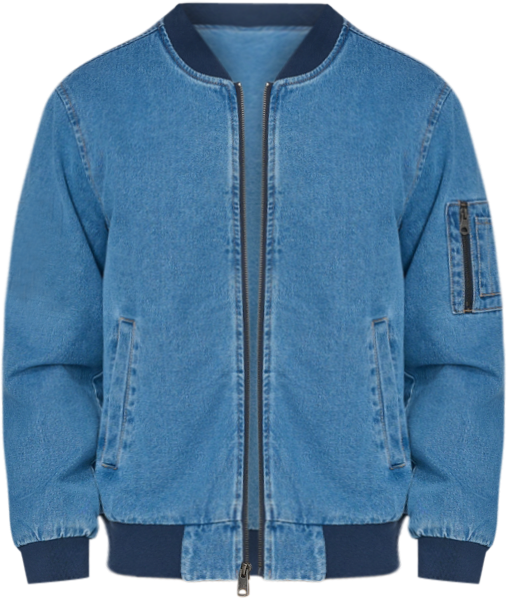 Men's Flight Full-Zip Denim Bomber Jacket
