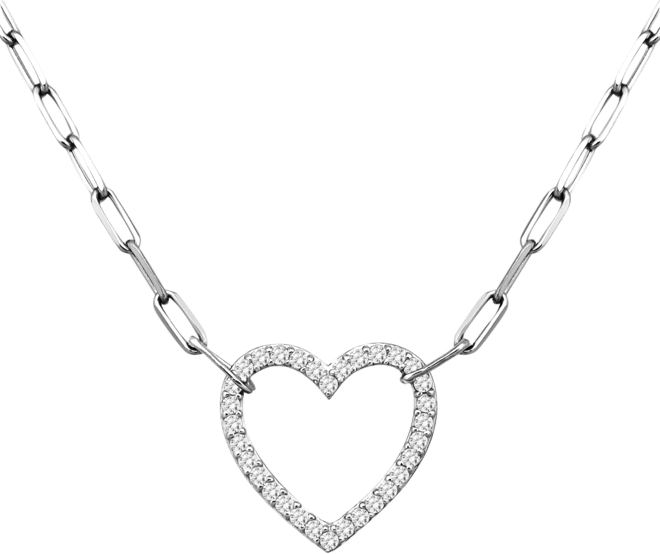 Cubic Zirconia Heart Pendant Necklace, 16" + 2" extender, Exclusively at Macy's