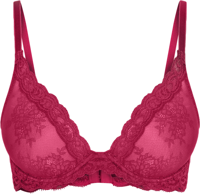 Women's Feathers Lace Contour Underwire Plunge Bra 730023