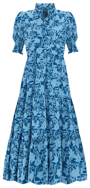 Steel Blue Floral Bennett Maxi Dress