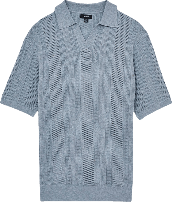 【LOOKPLE】STRIPE OPEN POLO KNIT Supreme Open Knit Stripe Zip Polo (SS22) - $118