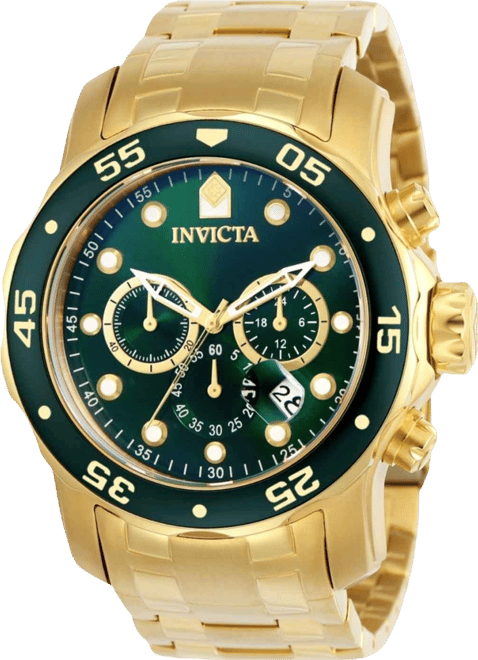 Men's 0075 Pro Diver Quartz Chronograph Green Dial Watch