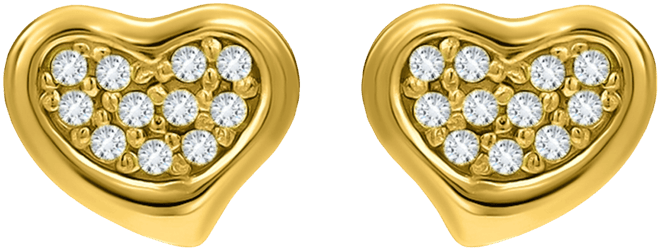 Cubic Zirconia Cluster Heart Stud Earrings in 18k Gold-Plated Sterling Silver, Exclusively at Macy's (Also Available in Sterling Silver)