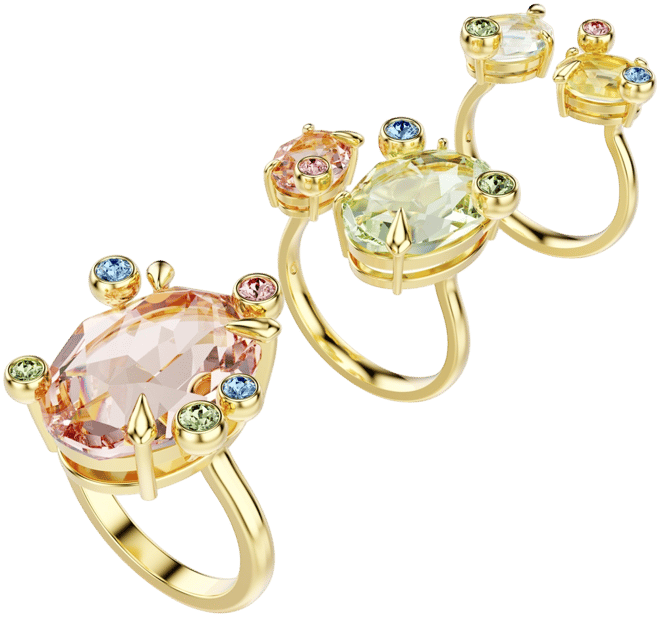 Gold-Tone Plated Gema Ring Sets