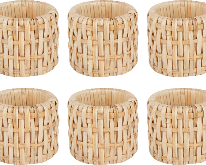 Rattan Napkin Ring, Set of 6