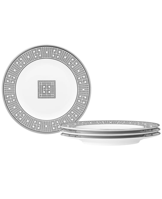 Infinity Graphite 4 Piece Bread Butter/Appetizer Plate Set, Service for 4