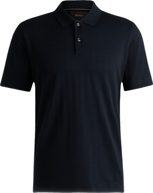 Boss by  Men's Cotton-Silk Blend Relaxed-Fit Polo Shirt