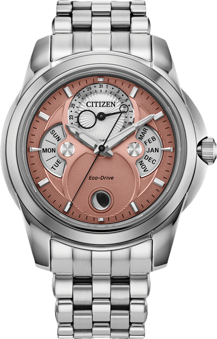 Men's Classic Calendrier Silver-Tone Stainless Steel Bracelet Watch 41.8mm