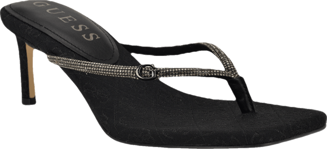 Women's Mayan Rhinestone Thong Kitten Heel Sandals