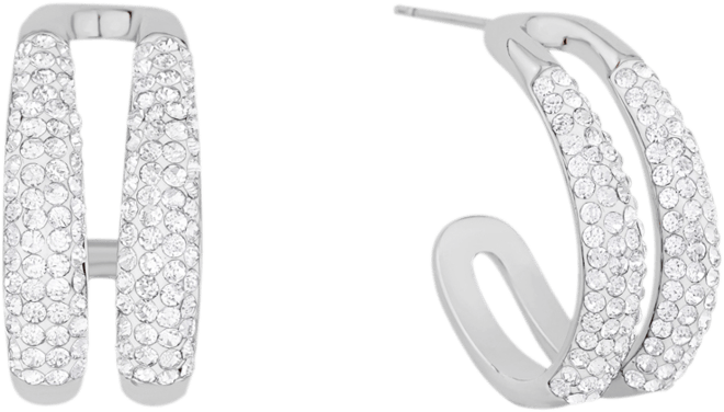 Clear Crystal Double Hoop Earrings