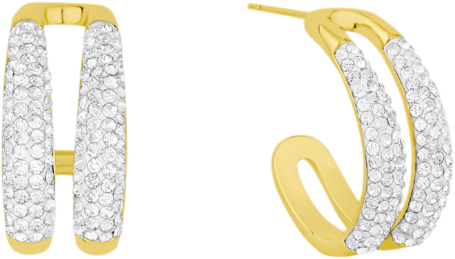 Clear Crystal Double Hoop Earrings