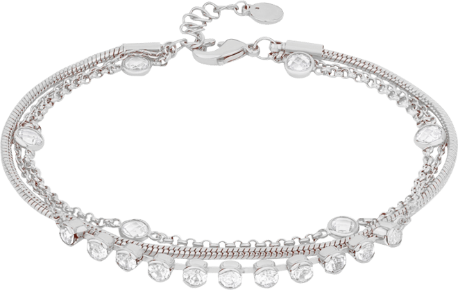 Cubic Zirconia Triple Row Bracelet