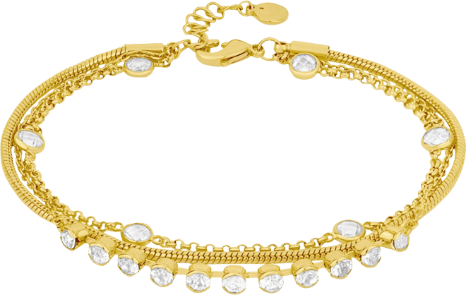 Cubic Zirconia Triple Row Bracelet