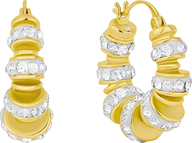 Clear Crystal Click Top Hoop Earrings