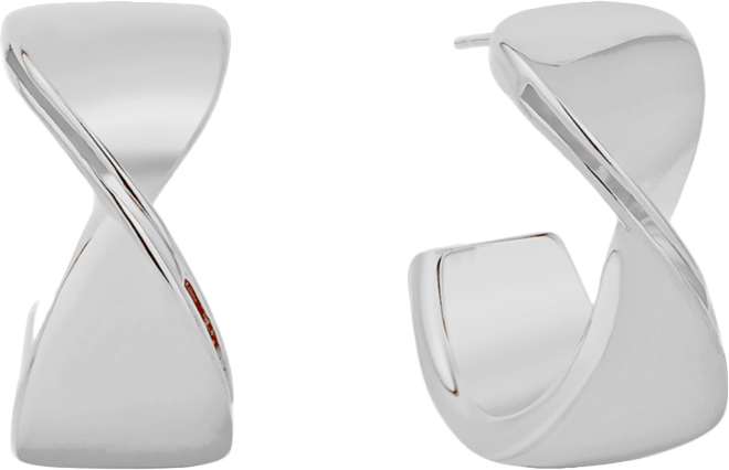 Crossover Push Back Hoop Earrings