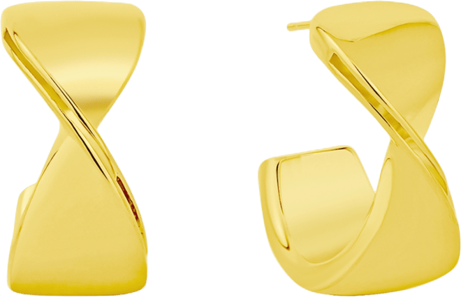 Crossover Push Back Hoop Earrings