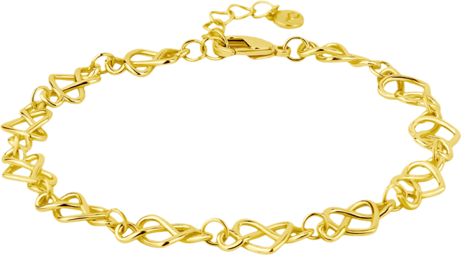 Silver and Gold Infinity Heart Link Bracelet