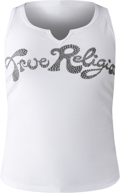 売れ筋商品|||トゥルーレリジョン カットソー トップス レディース Women's Crystal Logo V Notch Tank Jet Black True Religion Women's Crystal Logo V Notch Tank - Macy's