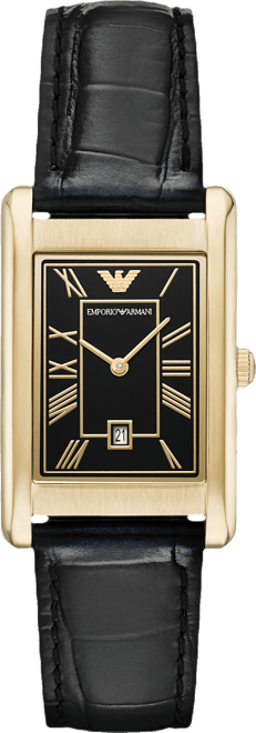 Women's Black Leather Strap Watch 25mm