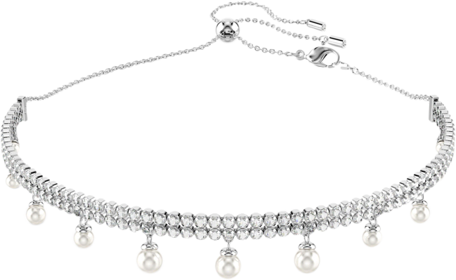 Ariana Grande x  Crystal Cultivated Pearl Round Cut Choker Necklace